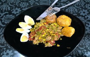 Patatas Y Verduras Con Salsa Boloñesa
