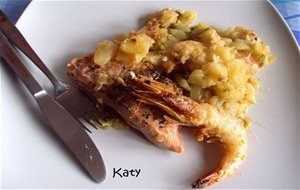 Salmón Al Horno Con Langostinos
