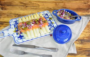 Receta Fresquita Y Ligera De Esparragos Blancos Con Salmon
