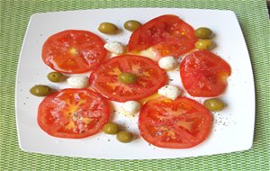 Ensaladas Con Tomates Y Pimientos Ecológicos Con Pipas De calabaza