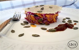 Ensalada De Col Lombarda Y Calabaza, Con Parmesano Y Mermelada/ Red Cabbage And Pumpkin, With Parmesan And Marmalade
