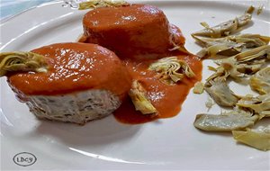 Pastel De Alcachofa Y Morcilla/ Artichoke And Blood Sausage Pudding 
