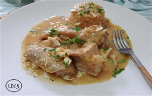 Pollo En Pepitoria/ Chicken In A Fricassee (sauce With Saffron, Almond, Bread And Yolk) 
