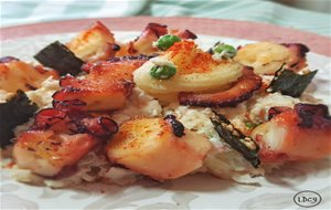 Pulpo Sobre Ensaladilla De Pescado
