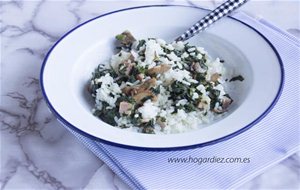 Arroz Con Espinacas Y Champiñones
