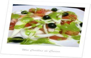 Ensalada De Tomate Y Cebolla Con Vinagreta De Lechuga
