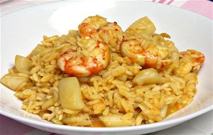 Arroz Meloso Con Sepia Y Gambas
