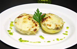 Patatas Rellenas De Champiñones Gratinadas
