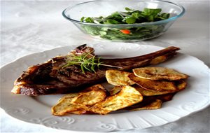 Costeleta De Vitela Com Chips De Batata Doce
