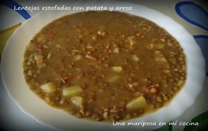 Lentejas Estofadas Con Patata Y Arroz
