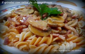 Espirales Con Salsa De Champiñones
