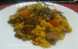 Ternera Con Arroz Y  Verduras Al Jerez
