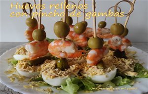 Huevos Rellenos Con Pincho De Gambas
