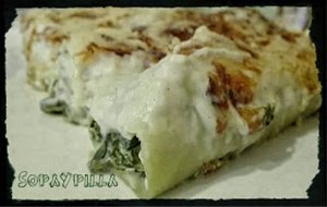 Canelones De Crema De Espinacas
