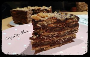 Tarta De Galletas Y Chocolate Con Nueces (sin Azúcar)
