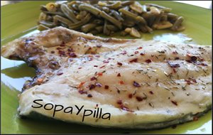 Lubina En Papillote Con Ensalada De Judías Verdes
