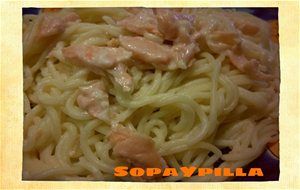 Spaguetti Con Salmón Ahumado
