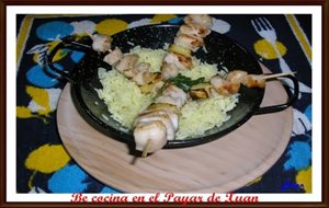 Arroz Basmati Con Brochetas De Pollo
