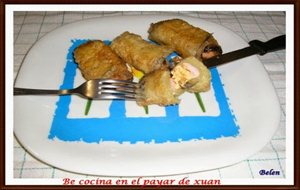 Canelones De Berenjena Rellenos De Pollo Y Afuega&#180;l Pitu Roxu
