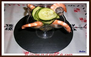 Copa De Langostinos Y Calabacines Marinados

