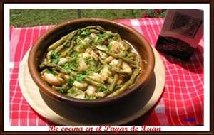 Espárragos Trigueros "huertor Tajar" Con Gambas Al Ajillo
