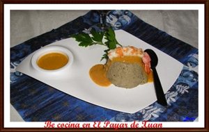 Pastel De Berenjenas  Con Salsa De Langostinos
