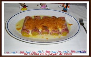 Canelones De Jamón  Con Crema De Verduras
