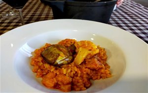 Arroz Meloso Con Alcachofas Y Coliflor
