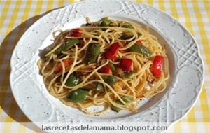 Receta De Espaguetis Con Pimientos
