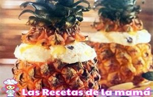 Receta De Piña Con Helado De Vainilla 
