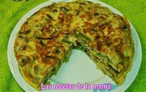 Tortilla De Champiñones,ajos Tiernos Y Cebolla
