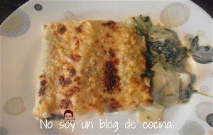 Canelones De Espinacas, Atún Y Queso De Cabra
