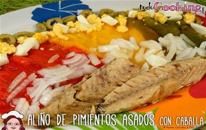 Aliño De Pimientos Asados Con Caballa Y Cebolleta