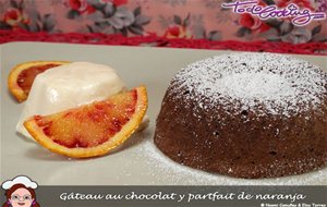 Gâteau Au Chocolat Con Parfait De Naranja Sanguina