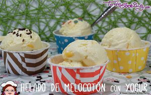 Helado De Melocotón Con Yogur, Sin Azúcar Y Sin Huevo