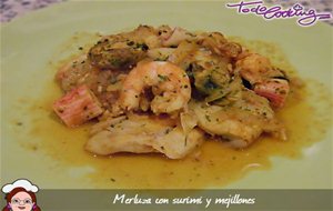 Merluza En Salsa De Mejillones Y Gambas Apto Dukan