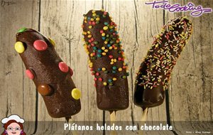 Plátanos Helados Con Chocolate, Fáciles Y Ricos!