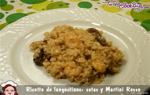 Risotto Con Langostinos, Setas Y Martini Rosso