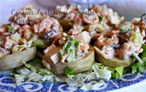 Canapés De Alcachofa Y Cóctel De Marisco
