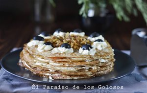 Pastel De Creps  Con Salmon Y Queso 
