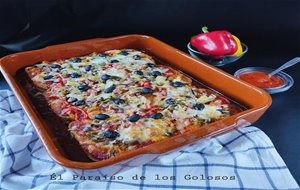 Pizza De Pan De Molde  En Cazuela
