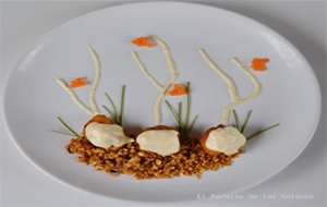 Jardin Otoñal Con Calabaza Tierra De Avellanas Y Caviar De Naranja
