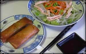 Ensalada China Y Rollitos De Primavera