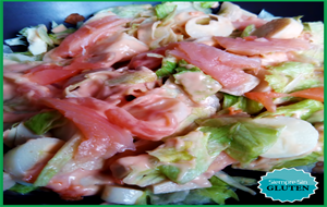 Ensalada De Palmitos Y Salmón Con Salsa Rosa vegana