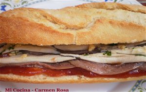 Baguette De Matrimonio "marengo" (anchoas Y Boquerones En Vinagre) Con Mermelada De Tomate
