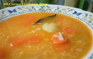 Sopa De Pescado Malagueña Con Patatas, Arroz Y Zanahoria
