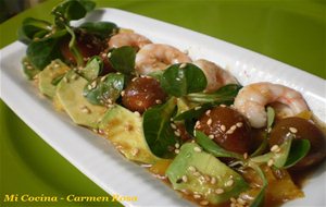 Ensalada De Berros Y Langostinos Con Vinagreta De Miso
