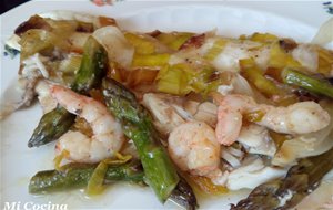 Lubina Al Horno En Papillote Rellena De Verduras Y Gambas
