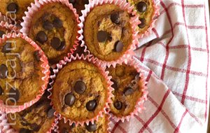 Magdalenas De Calabaza Asada Y Chips De Chocolate (sin Gluten)