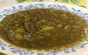 Lentejas Con Arroz Y Judias Verdes 
